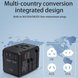 HHT905 PD 65W Dual USB+Dual Type-C Interface Multi-function Universal Travel Conversion Plug(Black)