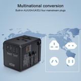 HHT905 PD 45W Dual USB+Dual Type-C Interface Multi-function Universal Travel Conversion Plug(Black)