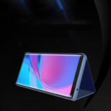 For Samsung Galaxy S20 FE 5G Plated Mirror Horizontal Flip Leather Case with Holder(Purple Blue)