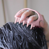 Square Soft Silicone Hair Shampoo Massage Brush Clean Scalp Massage Comb(Blue)