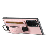 For Samsuny Galaxy Note20 5G Suteni H13 Litchi Leather Wrist Strap Wallet Back Phone Case(Pink)