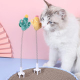 Cats Scratching Board Cartoon Shaker Spring Toys Teaser Cats Stick Pet Supplies, Color: Cat Claw (Random Color)