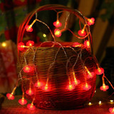 6m 40 Light  New Year Chinese Red Lantern LED Lights(Little Red Lantern)