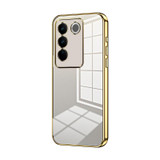 For vivo S16 Pro / S16 / V27 / V27 Pro Transparent Plating Fine Hole Phone Case(Gold)