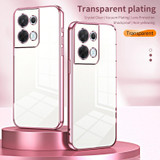 For OPPO Reno8 Transparent Plating Fine Hole Phone Case(Purple)