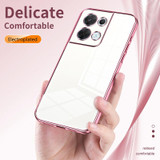For OPPO Reno8 Transparent Plating Fine Hole Phone Case(Purple)