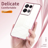 For OPPO Reno8 Pro Transparent Plating Fine Hole Phone Case(Transparent)