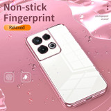 For OPPO Reno8 Pro Transparent Plating Fine Hole Phone Case(Green)