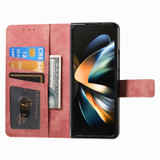 For Samsung Galaxy Z Fold4 Retro MagSafe Magnetic Zipper Wallet Leather Phone Case(Pink)