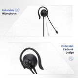 SOYTO SY227 Single-side Operator Ear Hook Headset Corded Computer Headset, Interfaces: 3.5mm