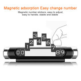 Magnetic Adsorption Design Car Shape Rotatable Luminous Car Temporary Parking Card with Phone Number(Black)