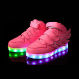 Children Colorful Light Shoes LED Charging Luminous Shoes, Size: 28(Pink)