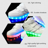 Children Colorful Light Shoes LED Charging Luminous Shoes, Size: 36(Black)