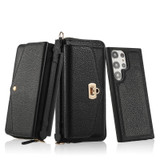 For Samsung Galaxy S23 5G Crossbody Multi-functional Zipper Wallet Litchi Leather Phone Case(Black)