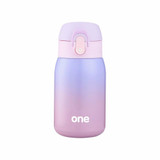 Gradient Color Baby Stainless Steel  Milk Thermos Children Insulated Bottle Leak-poof Thermal Cup(260ml Purple)