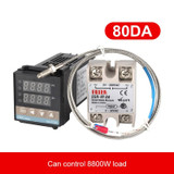 REX-C100 Thermostat + Thermocouple + SSR-80 DA Solid State Module Intelligent Temperature Control Kit