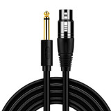 JINGHUA 6.5 Male To Female XLR Audio Cable 6.35 Three Core Balanced Microphone Mixer, Size: 5m(Black)