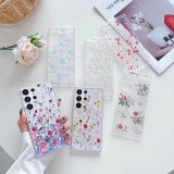 For Samsung Galaxy S22 5G Spring Garden Epoxy TPU Phone Case(F04 French Flowers)