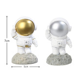 Resin Crafts Space Astronaut Ornaments Home Office Desktop Ornaments Children Gift, Style: Station Small Silver