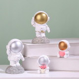 Resin Crafts Space Astronaut Ornaments Home Office Desktop Ornaments Children Gift, Style: Station Small Silver