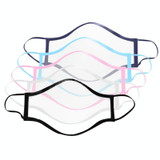 3 PCS Adult Lip Language Face Shield TPU Transparent Dust-Proof Smog-Proof & Anti-Spitting Face Shield(Black)