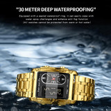 BINBOND B2311 30m Waterproof Men LED Luminous Multifunctional Quartz Watch, Color: Leather-White Steel-Black