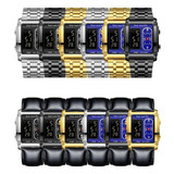 BINBOND B2311 30m Waterproof Men LED Luminous Multifunctional Quartz Watch, Color: Metal-Blue