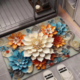 50 x 80cm  3D Oil Painting Diatom Mud Absorbent Floor Mat Non-slip Carpet(Style 02)