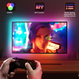 HDMI Sound Light Synchronizer RGB Smart APP Controll TV Background Wall Atmosphere Lights, Plug: UK Plug