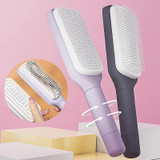 Automatic Cleaning Hair Rotating Retractable Comb Teeth Smooth Hair Lifting Comb(Gray)