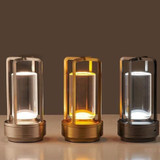 Vintage All Aluminum Cross Table Lamp Hotel Portable Outdoor Camping Touch Night Light, Battery Capacity: 2600mAh (Silver)