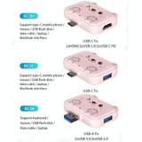 3 In 1 Type-C Docking Station USB Hub For IPad / Phone Docking Station, Port: 3H HDMI+PD+USB3.0  White