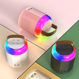Home Portable Bluetooth Speaker Small Outdoor Karaoke Audio, Color: Y2 White(Double wheat)