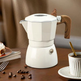 100ml Dual Valve Mocha Pot Espresso Machine Outdoor Coffee Brewing Pot Extraction Tool(White)