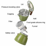 100ml Dual Valve Mocha Pot Espresso Machine Outdoor Coffee Brewing Pot Extraction Tool(Green)