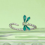 S925 Sterling Silver Dragonfly Open Adjustable Women Ring(BSR537-E)