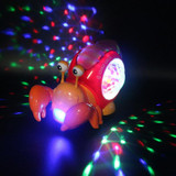 Crawling Hermit Crab Educational Electrical Toys Universal Music Light Projection Cartoon Children Toys(Blue)