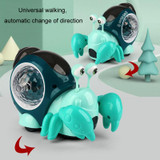 Crawling Hermit Crab Educational Electrical Toys Universal Music Light Projection Cartoon Children Toys(Blue)