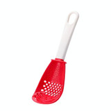 Kitchen Multifunctional Mashing Spoon Household Auxiliary Food Grinding Cooking Ladle Stir-Fry Spatula(Red)