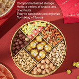 Candy Box Home Multi-Layer New Year Fruit Tray Compartmentalized Dry Fruit Box With Lid, Color: Red 1 Layer