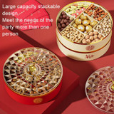 Candy Box Home Multi-Layer New Year Fruit Tray Compartmentalized Dry Fruit Box With Lid, Color: Red 2 Layers