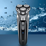 3D Floating Head Electric Shaver Charging Three-blade Wet and Dry Razor(Silver)
