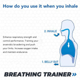 Breathing Exerciser Trainer Adjusts Resistance Lung Capacity Strengthener(White)