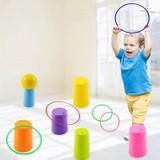 Night Market Stall Detachable Throwing Hoop Toys Children Parent-child Games, Spec: 1 Tower 3 Circles