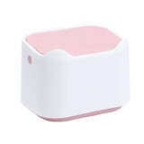 17.8 x 13 x 13.5cm Push Type Desktop Wastebasket With Lid Small Odor-Isolating Pet Litter Pan(White Pink)