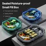 Portable Mini Compartmentalized Sealed Pill Box Weekly Morning And Evening Pill Capsule Dispensing Box, Style: 6 Grids Gray