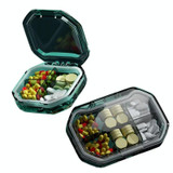 Portable Mini Compartmentalized Sealed Pill Box Weekly Morning And Evening Pill Capsule Dispensing Box, Style: 4 Grids Gray