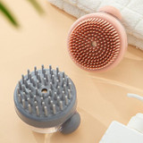 Silicone Soft Tooth Bath Massage Brush Scalp Cleansing Brush Liquid Refillable(Gray)
