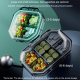 Portable Mini Compartmentalized Sealed Pill Box Weekly Morning And Evening Pill Capsule Dispensing Box, Style: 6 Grids Blue