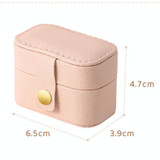 Mini Ring Box Portable Jewelry Box PU Leather Earring Jewelry Storage Box, Color: Black